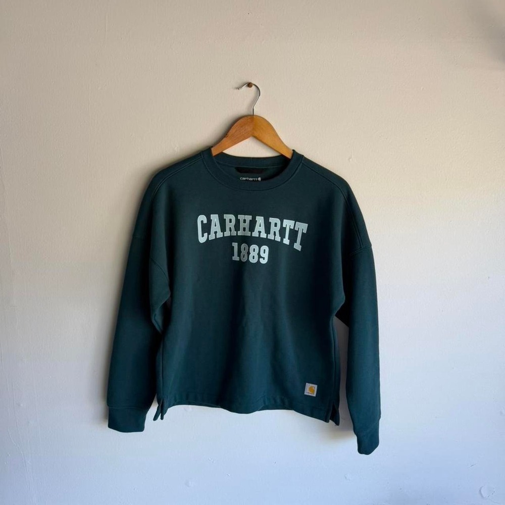 Carhartt Fall Style Green Crewneck Sweatshirt - Picture 1 of 8